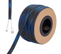 BENECREAT 30M/98Ft PET Expandable Braided Sleeving, 12mm/1/2" Width Cable Protection Sleeve, Wire Management Organizer for Home Audio Video Protect Cat From Chewing Cords (Blue)