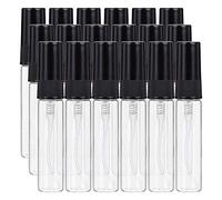 BENECREAT 30PCS 5ml Mini Fine Mist Spray Bottle Transparent Glass Travel Empty Atomiser Spray Bottles with Black Pump Lid for Perfume, Toiletries Liquid, Cosmetic