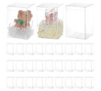 BENECREAT 30pcs Clear Favor Box, 10.2x10.2x15.5cm Plastic Gift Packing Box for Candy Choclate and Dessert, Party Treats, Mother's Day Anniversary Festival Gift Packaging