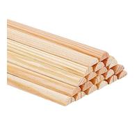 BENECREAT 30pcs Split Wood Dowel Rods, 20cm x 6mm Unfinished Half Round Dowel Rod Wood Sticks for Crafts DIY Feature Wall Log Cabin, Hobby Products