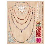 BENECREAT 30x38cm Wooden Bead Design Board Bead Making Supplies Beading Trays Mats for Bracelet Necklaces Jewelry Making DIY Design 1cm Thick
