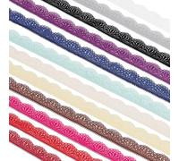 BENECREAT 33m/36 Yards 30mm/1-1/8 Inch Lace Elastic Trim, 12 Colors Lace Ribbon Flower Edge Trimming for Sewing Craft Wedding Party Decor Clothes (3 Yards/Color)