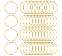 BENECREAT 35Pcs Macrame Hoops Ring, 75mm/3 Inch Metal Craft Rings Hoops, Gold Dream Catcher Rings for Making Wedding Wreath Decor and DIY Home Decoration Wall Hanging Crafts