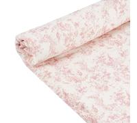 BENECREAT 3m x 135cm/3.3 Yards x 53 Inch Double Gauze Cotton Fabric, Flower Pattern Cotton Fabric for Crafts, Home Decor, Photoshoots, DIY Projects (Ink-Washed Peach Blossoms)