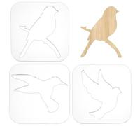 BENECREAT 3Pack 200x200mm/7.9x7.9Inch Acrylic Humming Bird Router Templates 5mm Thick Woodworking Templates for Woodworking Inlay Precision Cutting Guides DIY Craft Projects and Sign Making