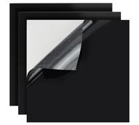 BENECREAT 3Pcs 12x12 Inch/ 30x30cm Black Silicone Rubber Sheet with Adhesive Backing, High Temperature Resistant Craft Mat for DIY Projects, Table Protector, 1mm Thick