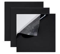 BENECREAT 3Pcs 20x20cm Adhesive Silicone Rubber Sheets, Black Adhesive Nonslip Silicone Rubber Pad for DIY Gaskets Material, Pads, Sealing, Cushion, 2mm Thick