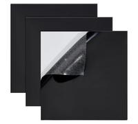 BENECREAT 3Pcs 20x20cm Adhesive Silicone Rubber Sheets, Black High Temperature Rsistant Rubber Mat for DIY Gaskets Material, Pads, Sealing, Cushion, 1mm Thick