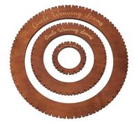 BENECREAT 3Pcs Circle Weaving Loom, 3.2/7/11 Inch Wood Knitting Loom, Multicord Knitting Set, Mini Weaving Tool for Weaving Beginners, Crafts Making Supplies