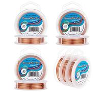 BENECREAT 3PCS Mixed Size Tarnish Resistant Copper Wire (0.6mmx20m & 0.8mmx10m & 1.0mmx10m), 3 Size/Set