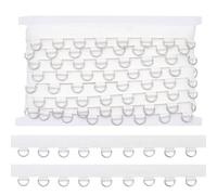 BENECREAT 4.57m/5 Yards White Grommet Trim with Silver D Rings, 26mm/1 Inch Polyester Grommet Eyelet Twill Tape Trim Metal Eyelet Ring Ribbon Strip for Sewing Crafts Making