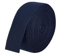 BENECREAT 4.6m/5 Yards Polycotton Webbing, 1-1/2 Inch(38mm) Wide Polycotton Striped Ribbon with Arrow Pattern for Crafts Belts Bags Handles Sewing Supplies, Midnight Blue