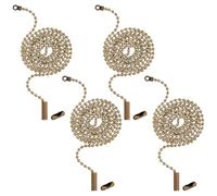 BENECREAT 4 Pack 1m/40Inch Ceiling Fan Pull Chain Extender, 3mm Diameter Ball Pull Chain String Extension with Connector, Bead Ball Chain for DIY Crafts Light Bulb Switch (Antique Bronze)