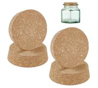 BENECREAT 4 Pack Large Cork Bottle Stoppers, 8.3~9.3cm/3.3~3.7 Inch Tapered Cork Plugs, Wine Stoppers for Carafes Pottery Beer Glass Bottle Craft DIY Decor Mason Jars