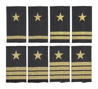BENECREAT 4 Pairs 4 Styles Professional Uniform Epaulets, Uniform Bars Epaulets, Public Security Star & Gold Stripes Shoulder Boards for Military Insignia Sliders Cosplay Costume