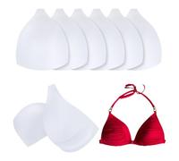 BENECREAT 4 Pairs White Triangular Bra Cups, Lingerie Inserts Swimwear Pads Triangle Sports Bra Inserts for Bikini, Yoga Bra, Wedding Dresses, Swimsuits