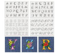 BENECREAT 4 Style 104PCS A-Z Flower Alphabet Water Soluble Hand Sewing Stabilizers, Boho Pattern Tear Away Embroidery Stabilizers for Carves, Shirts, Coats, Bags, Towels