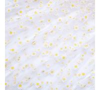BENECREAT 4 Yard/3.6m Daisy Flower Print Fabric, White Tulle Lace Ribbon for Wedding Dress Skirt DIY Sewing Decorations Craft Supplies