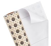 BENECREAT 40.2cm x 5m/15.8 x 196.9 Inch PVC Self Adhesive Rattan Wallpaper Removable Vinyl Wrap for Small Spaces Waterproof Easy Clean Peel & Stick Cabinet RV Wall Covering (Bisque)