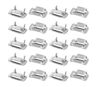 BENECREAT 40 pcs 304 Stainless Steel Ear-Lokt Buckle, 3/4 Inch Width Metal Banding Clips Wing Seal Pipe Clamp for Pipes Timbers Cables Strapping ANG Packing