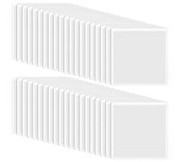 BENECREAT 40 Pcs Self-Adhesive Label Holder, 3.9x3.9 Inch/10x10cm Clear Index Card Pockets, Peel and Stick Square Label Pockets for Storage Bins, Folders, Shelves, Drawers, Cabinets