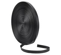 BENECREAT 40m/43.7Yard Black Flat PU Leather Bias Tapes, 15mm/0.59inch Wide Leather Bias Binding Tape, Double Fold Tape for Sewing, Crafts, Garments, Home Decor