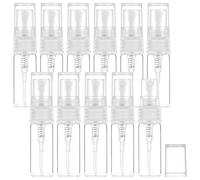 BENECREAT 40PCS 3ml Mini Fine Mist Spray Bottle Transparent Glass Travel Empty Atomizer Sprayer Refillable Sample Bottle with Plastic Lid for Perfume, Fragrances, Travel Makeup Tool