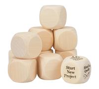 BENECREAT 40Pcs Blank Wooden Dice, 30x30x30mm/1.2x1.2x1.2 Inch Small 6 Sided Wood Cubes with Rounded Corners for Painting, Drawing, Gluing, Stacking, Staining