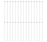 BENECREAT 40Pcs Head Ball Pins, 925 Sterling Silver Head Pins Findings (Wire: 24 Gauge/ 0.5mm), 20mm Long Silver Ball Headpins for Earring Bracelet Jewelry Making