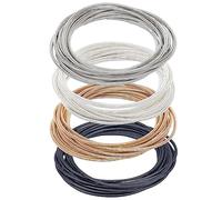 BENECREAT 48 Loops 4 Colors 5.85cm Spring Jewelry Wire, Stackable Guitar String Bracelets Steel Memory Wire for Jewelry Making Supplies Art Creation DIY Crafts, Black Platinum Silver Gold