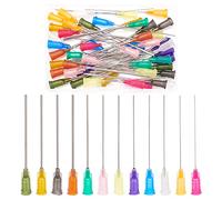 BENECREAT 48PCS 2.5 Inch 12 Different Gauge Blunt Tip Syringe Needles Dispensing Needle with 304 Stainless Steel Pin for Refilling E-Liquid Inks and Syringes