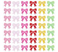 BENECREAT 48Pcs 6 Colors Bow Iron on Patches, Mixed Color Bowknot Embroidery Sew on Cloth Patches for Backpacks Clothes Dress Hat Jeans, 20.5x22.5x1.5mm/0.8x0.9x0.06 Inch