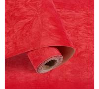 BENECREAT 4m x 40cm/157.5 x 15.7 Inch Red Self Adhesive Velvet Fabric Roll, Soft DIY Velvet Craft Fabric Drawer Liner for Art & Crafts, Jewelry Drawer Box Decoration