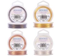 BENECREAT 4PCS 0.8mm(20 Gauge) Tarnish Resistant Wire, Mixed color(Gold & Copper & Antique Bronze & Silver), 10M/11Yard per color,4 Color/Set