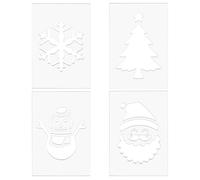 BENECREAT 4Pcs Christmas Theme Acrylic Lantern Template, Santa Claus Christmas Tree Snowman Snowflake Router Templates for DIY Patchwork Sewing Crafts, 8x5.5 Inch