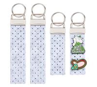 BENECREAT 4Pcs Felt Pin Display Keychains, Pin Holder Keychain, Badge Display and Rectangle Keychains for Backpack Car Interior Decor Brooch Traveling Jewelry Gift 110~140mm/4.3~5.5inch (Light Grey)