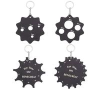 BENECREAT 4Pcs Wooden Safety Eye Spacing Tool, Doll Making Eye Sizer Tool with Jump Ring Washer Installation for DIY Craft, Plush Bear Eye Installation, Doll Making