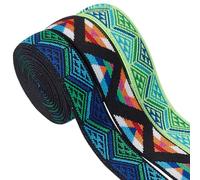 BENECREAT 5.5M/6 Yards 3 Colors Jacquard Elastic Band, 25mm/1 Inch Wide Elastic Stretch Ribbon Trim for Headband Waist Belt Sewing Clothing Accessories Decorations