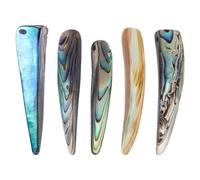 BENECREAT 5 Pack Colorful Abalone Shell Pendant, Natural Teardrop Shape Paua Shell Charms, Colorful Abalone Beads for Handmade Necklace Jewelry Crafting