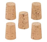 BENECREAT 5 Pcs Cork Stopper, 35mm Long Oak Tapered Bottle Cap, Wine Barrel Hole Plug for Wine Glasses, Bottles, Crafts, 21mm & 25mm Diameter