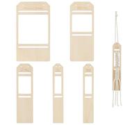 BENECREAT 5 Styles Macrame Practice Boards, Wood Macrame Braided Fringe Frame for Square Knot,Half Knot, Double Half Hitch, DIY Wall Decor