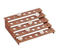 BENECREAT 5-Tier Wooden Dice Holder, 7.4x5.9x2.2inch/ 18.8x15x5.6cm Display Rack, Coconut Brown Storage Shelf Holds 35Pcs Dice Display Stand for Tabletop Gamers & Dice Collectors