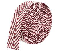 BENECREAT 5 Yards Polycotton Webbing, 38mm Wide Dark Red Jacquard Ribbons, Flat Jacquard Webbing with Arrow Pattern for Webbing Bag Handles, Tote Bag Webbing, Fabric Tape
