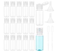 BENECREAT 50 Pack Empty Plastic Sample Bottles with Droppers & Funnel, 30ml/1.01oz Travel Size Containers, Travel Size Empty Plastic Sample Bottle for Cosmetics, Essential Oils, Skincare (Clear)
