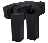 BENECREAT 50 Pcs Paper Gift Box, 1.9x1.9x5.8 Inch Rectangular Cardboard Boxes for Birthday Favor, Party Favor and Valentine's Day Favor Packaging(Black)