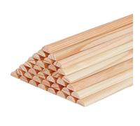 BENECREAT 50pcs Split Wood Dowel Rods, 10cm x 6mm Unfinished Half Round Dowel Rod Wood Sticks for Crafts DIY Feature Wall Log Cabin, Hobby Products