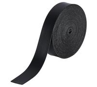 BENECREAT 5M/197inch Flat Leather Straps, 2.5cm/1Inch Wide Black Full Grain Leather Strip, 1.6mm Thick Soft Straps for DIY Art Crafts Tooling Belt