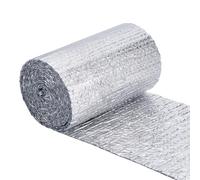 BENECREAT 5Mx40cm/16Ftx10Inch Reflective Insulation Roll, 3mm Thick Self-Adhesive Double Bubble Foil Insulation for Window RV Attic Wall Garage Door, Aluminum Foil Bubble Shield
