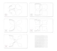 BENECREAT 5Pcs Acrylic Quilting Templates with 16Pcs Non-Slip Stickers, 9.84x6.3 Inch Clear Free Motion Quilting Rulers for Sewing, Hand Patchwork, DIY Craft, 0.1inch Thick