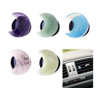 BENECREAT 5Pcs Crystal Moon Air Vent Clips, Car Vent Clips Accessories, Cute Car Air Freshener Clips, Quartz Moon Automotive Interior Decor Accessories for Women & Men